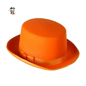 Moule feutre bon marché pour adulte, couleur orange, smoking, costume fantaisie, chapeaux de fête, HPC-0283