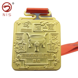 Maratho deporte medalla de metal taza de trofeo con medallón de bronce Medallas de Triatlón - Product Image 3