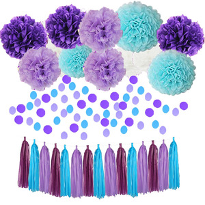 Pancarta de sirena con tema para niños, globos de fiesta de feliz cumpleaños, conjuntos de decoraciones, suministros de fiesta al por mayor para niñas y niños