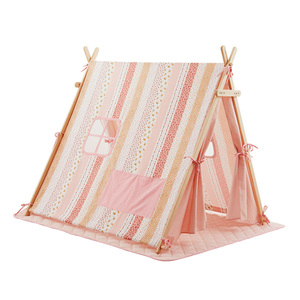 Personalized <strong>Tents</strong> for Kids Canvas Cotton Baby <strong>Play</strong> Teepee <strong>Indoor</strong> Wooden Frame <strong>Tent</strong> for Kids - Product Image 4