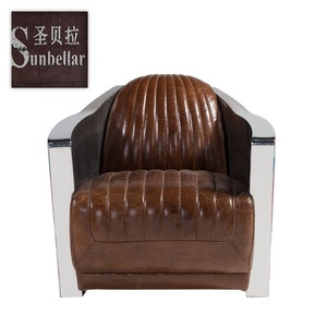 Antique <strong>English</strong> Style Aviation Tomcat Armchairs Metal Steel Vintage Distressed Leather Accent <strong>Chair</strong> Luxury Unique <strong>Club</strong> Armchairs