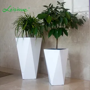 Vaso de flores de plástico alto design decorativo, vaso de flores branco e único de luxo para decoração