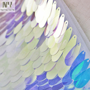 Nanyee textil al por mayor 2.5 cm melón iridiscente lentejuela tela - Product Image 4
