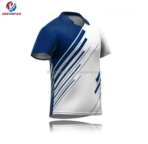 Cricket jersey immagini di disegno 100% poliestere quick dry manica corta cricket uniformi nuovo modello cricket jersey con il modello