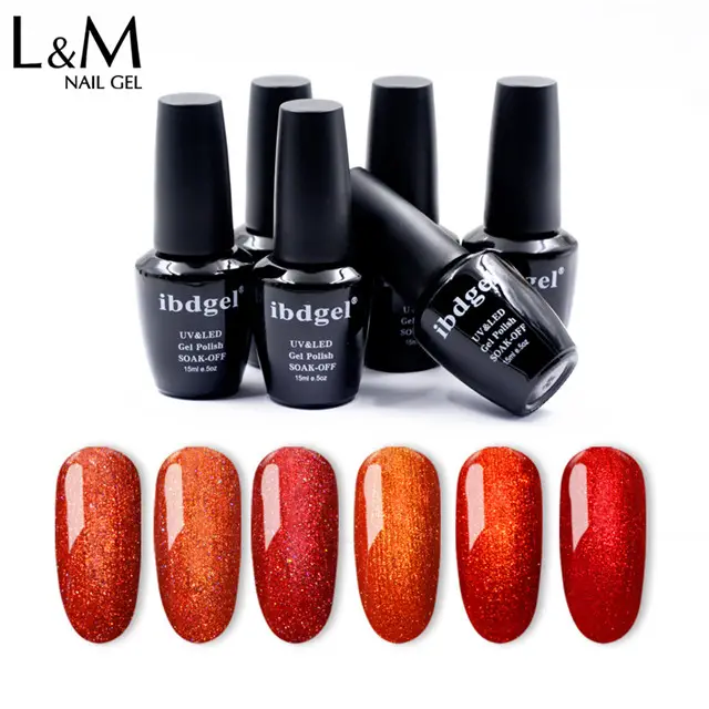L&M ibdgel brand royal red series beauty glazed gel nail polish uv led for nail