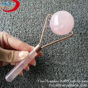 HZ <span class=keywords><strong>Jade</strong></span> Face <span class=keywords><strong>Massager</strong></span> Roller Skincare Rose Gold Metal Cuarzo Bola Piedras y cristales - Product Image 2