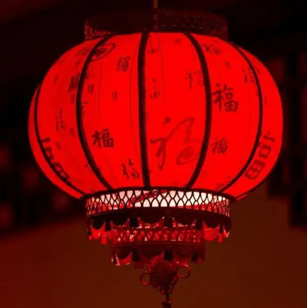 Cetak Logo Personal Dalam dan Luar Ruangan, Lentera Merah Sutra Tiongkok Gantung Antik Lentera Tiongkok untuk Festival Tahun Baru