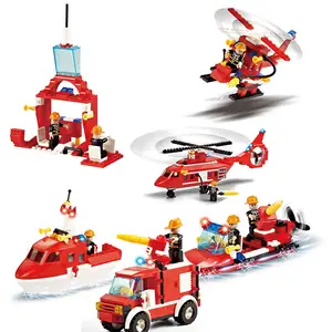 Precio barato montar ladrillos bomberos grupo juguetes rescate Vehículo de juguete