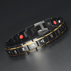 MECYLIFE due toni IP nero acciaio inossidabile energico potenti uomini bracciale germanio - Product Image 4