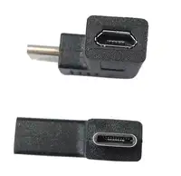 Sudut Kanan USB TYPE C MICRO USB Male untuk Perempuan Sinkronisasi Data dan Pengisian Converter Adaptor