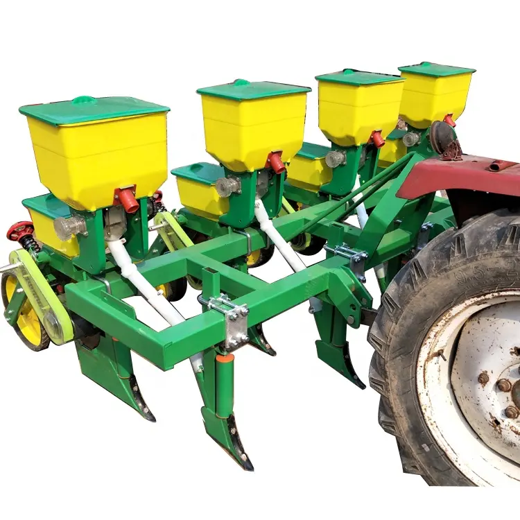 Трактор с 4 рядами точных сеялок для кукурузы