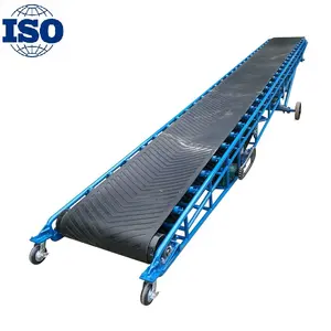 high quality 50kgs bags portable conveyor for truck loading and unloading non-slip rubber belt conveyor