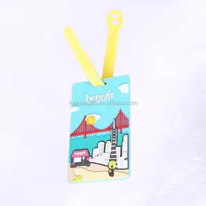 Export 3D Design USA City Landscape Soft PVC Rubber Luggage Tags Travel Gifts Cheap Silicone Bag Tags