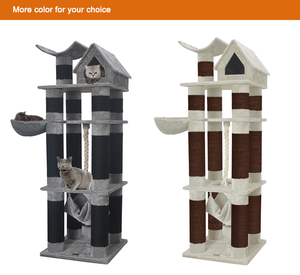 Arbre Chat Grand Xxl Boisสีดําขนาดใหญ่สําหรับแมวแมวเตียงของเล่นฯลฯเฟอร์นิเจอร์Catscer Conde<span class=keywords><strong>คอน</strong></span><span class=keywords><strong>โด</strong></span>ทาวเวอร์พร้อมเปลญวน - Product Image 2