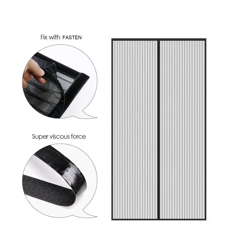 Upgraded magnetic Polyester mesh anti mosquito fly screen door