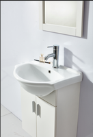 Meuble de salle de bain moderne en MDF, petit format, pas cher, avec 2 portes suspendues, pour lavabo
