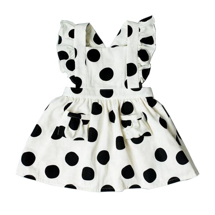 La primavera y el verano ropa de boutique blanco y negro polka dot