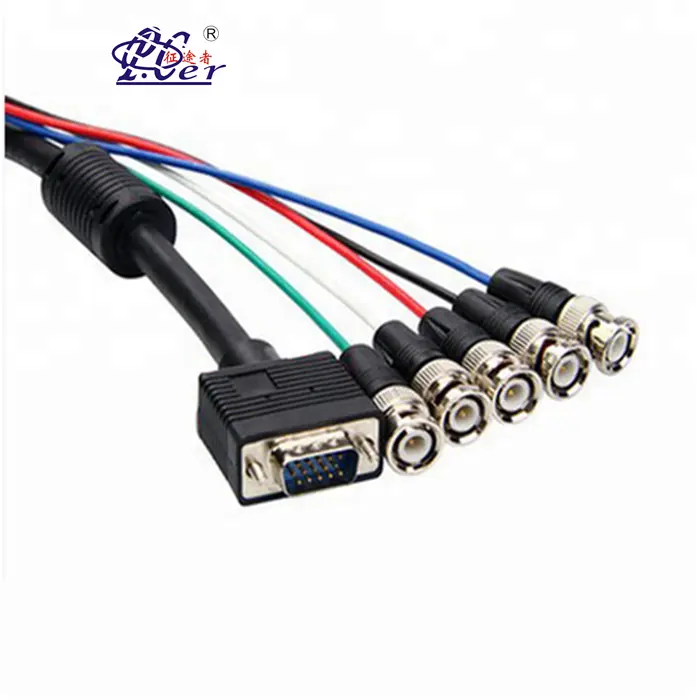 PCER VGA to 5 BNC cable adapter vga to av cable
