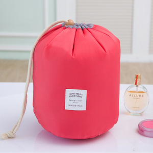 <span class=keywords><strong>Basics</strong></span> grote ruimte lichtblauw roze denim ronde cilinder roll-up trekkoord tonvormige vrouwen reizen make-up cosmetische <span class=keywords><strong>bag</strong></span>
