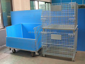 <span class=keywords><strong>Cage</strong></span> de rangement pliable en acier, conteneur à roulettes, entrepôts locaux - Product Image 4