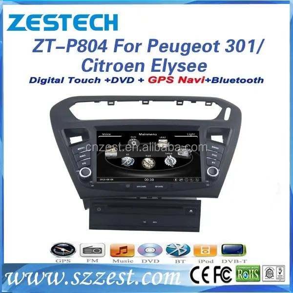 Radio automática para peugeot 301 reproductor de DVD con cámara trasera in, radio de coche con navegación gps para Citroen C Elysee Radio CD reproductor MP3