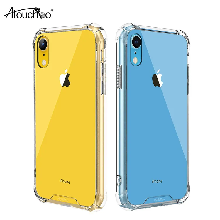 Crystal Clear Reinforced Corners TPU Bumper Transparent Hard PC Back Phone Case Cover For iPhone XR 6.1 inch