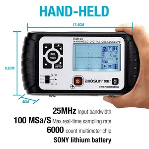 Tüm güneş EM125 El Dijital Depolama Osiloskop 25 MHz 100 M Sa/s Kapsam Ölçer LED arka ışık ile abd'de stok