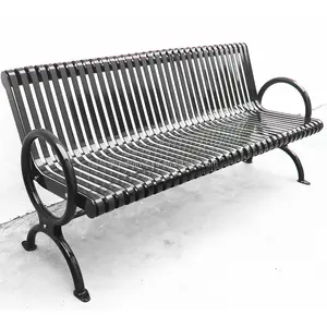 Powder coated black metal garden benches/outdoor bench