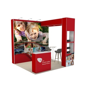 Hangzhou 10x10 Stand d'exposition de tissu publicitaire Pop-Up Portable, Kit d'affichage mural Stand de salon, Stand d'exposition de petit coin