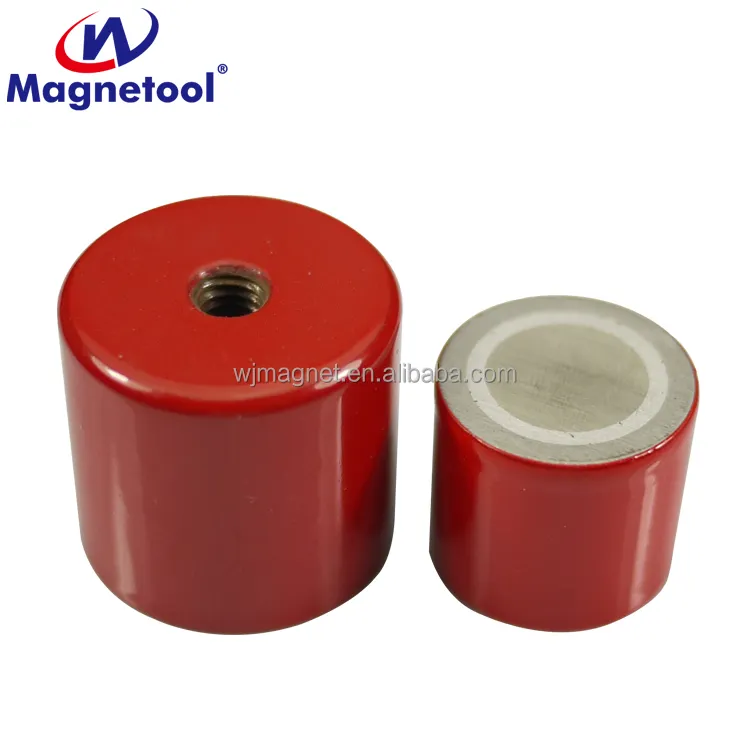 red deep threaded alnico pot magnet with aluminium spacer