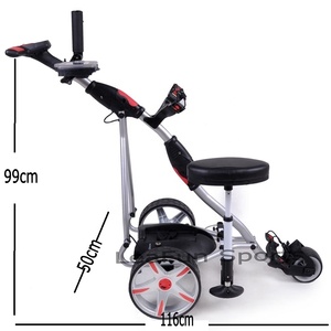 Chariot de golf électrique à 36 trous et 3 <span class=keywords><strong>roues</strong></span>, avec <span class=keywords><strong>roues</strong></span> sportives, nouveau pliage en <span class=keywords><strong>2</strong></span> étapes, léger, moteur électrique, accessoire de golf - Product Image 2