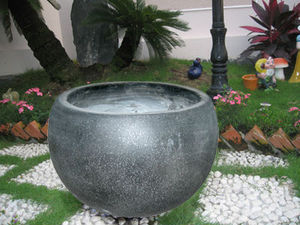 Ensemble de pots à fleurs en béton minimalistes, jardinières rondes d'extérieur pour plantes vertes, design moderne - Product Image 5