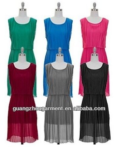 Ondulante de la mujer en capas vestido s, m, l, xl 2014 oem - Product Image 1