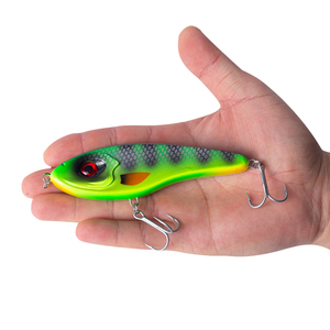 Hunhunyeni 17g büyük VIB Jerkbait yavaş batan ABS plastik <span class=keywords><strong>Musky</strong></span> krank cazibesi Pike için nehir göl akışı balıkçılık için