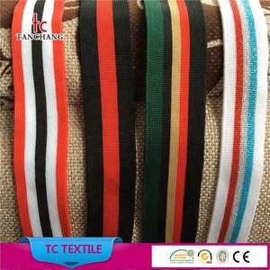 Original estoque da fábrica por atacado colorido 100% poliéster ou malha de algodão da listra TCPTZZD01-16 sarja fita para a roupa - Product Image 6