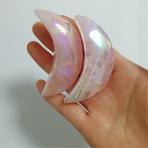 Vente en gros de petites lunes en cristal d'aura d'ange en quartz rose pour cadeaux - Product Image 3