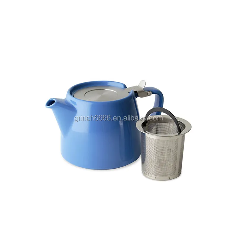 New chịu nhiệt gốm ấm trà với thép không gỉ Infuser biểu tượng tùy chỉnh tác phẩm nghệ thuật Stackable Tea Cup gốm ấm trà