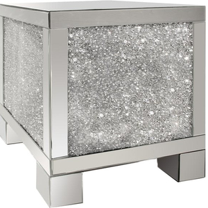 Modern <strong>Crushed</strong> <strong>Diamond</strong> Mirrored Side/End Table for Living Room Home <strong>Furniture</strong> - Product Image 1