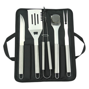 Utensilios de <span class=keywords><strong>barbacoa</strong></span>, 5 piezas BBQ Parrilla <span class=keywords><strong>Barbacoa</strong></span> <span class=keywords><strong>Set</strong></span> , Deluxe Barbecue Tool <span class=keywords><strong>Set</strong></span> con 2-en-1 Storage Bag - Product Image 1