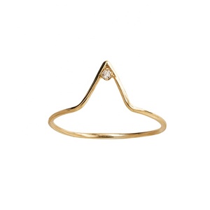 Gemma 925 in argento Sterling gioielli delicate mini triangolo singolo anello di pietre preziose - Product Image 1