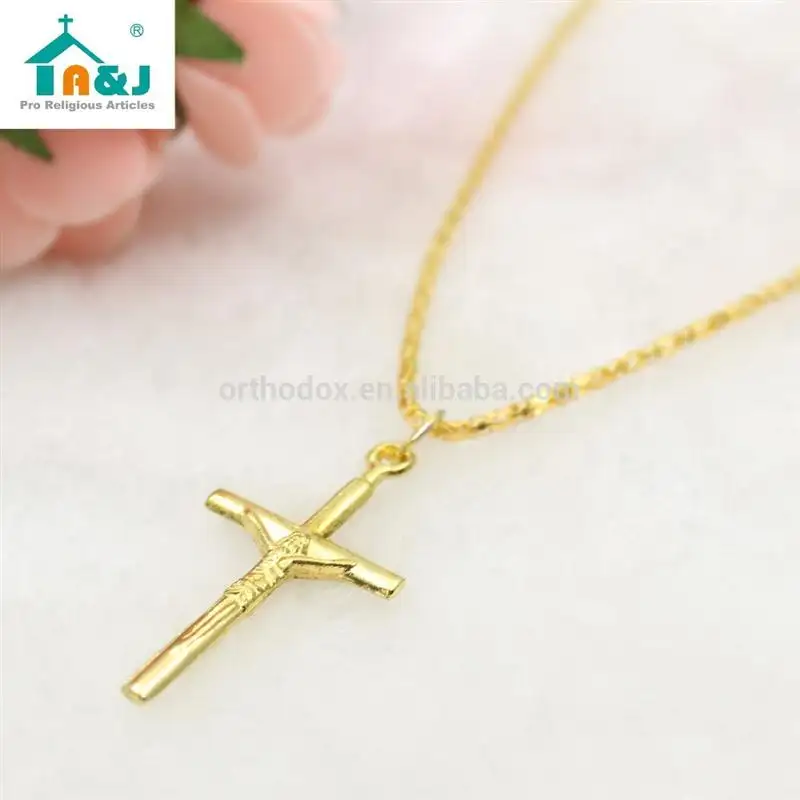 Croix chaude avec pendentif de jésus en or, livraison gratuite