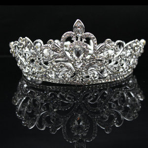 Copricapo da principessa all'ingrosso piccola corona rotonda di strass di cristallo diadema per la festa di nozze di Cake Topper per la <span class=keywords><strong>regina</strong></span> - Product Image 2