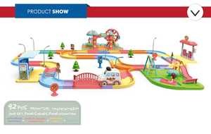 Ciudad pequeña batería ranura auto-juguete interesante <span class=keywords><strong>pista</strong></span> de coches de plástico para niño - Product Image 2