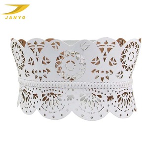 YANYO Sabuk Lebar Wanita Kulit <span class=keywords><strong>Pu</strong></span> Mewah Modis Berlubang Kustom Profesional - Product Image 2