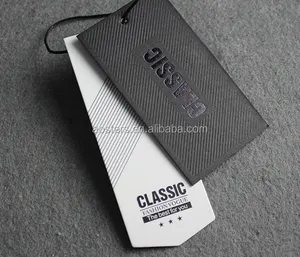 Black card stock clothing paper hang tag with UV glossy swing tag