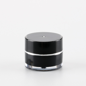 Krim Kosmetik Akrilik Hitam, 5G 10G 15G 30G 50G Kosmetik Akrilik Unik Pemoles Kuku Berbentuk Botol Plastik <span class=keywords><strong>Jar</strong></span> untuk Kosmetik