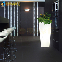 Nouveau produit, pot de fleurs lumineux LED décoratif multicolores de forme carrée, pot de fleurs en plastique