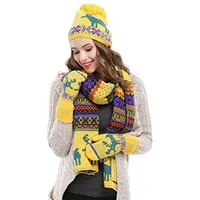 Ensemble écharpe en tricot épais pour femmes, livraison gratuite, hiver, bonnet Pom, gants, chapeau