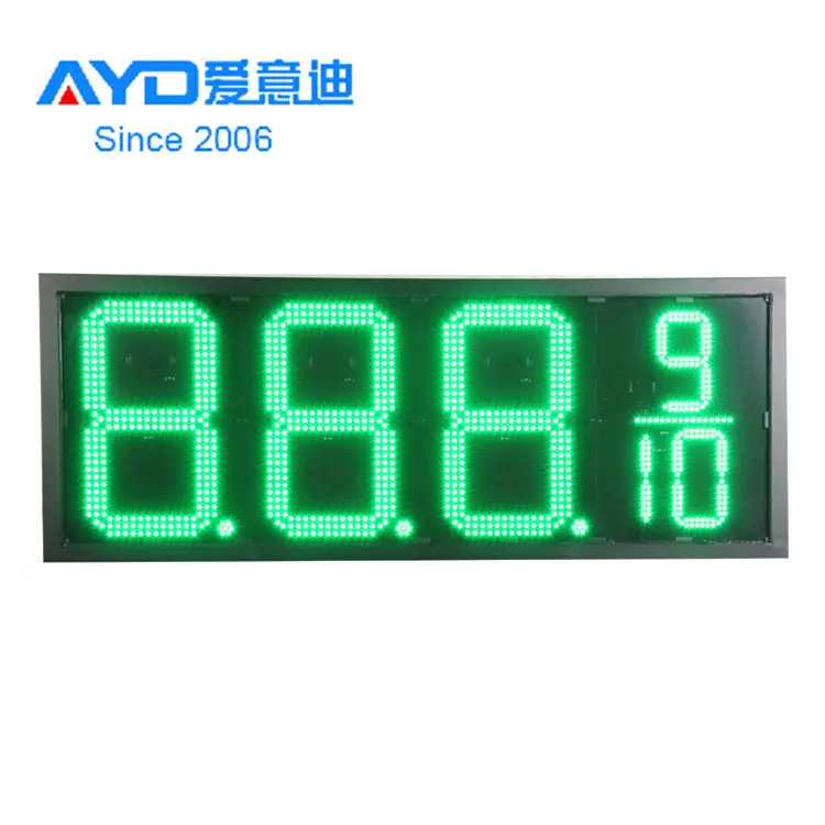 New Technology 4 Digits 88.88 8.889/10 7 Segment LED Display Gas Station LED Price Sign Outdoor