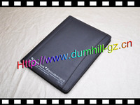 Porte-documents en cuir A4 personnalisé de luxe zippé avec bloc de papier à l'intérieur du logo d'impression en soie
